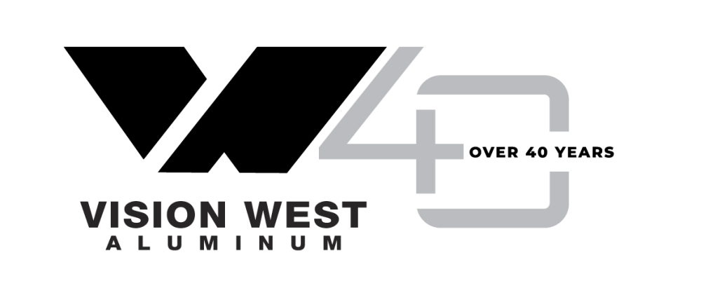 Vision-West-40-Years-Logo Vision West Aluminum logo with a large stylized W and the text Over 40 years.